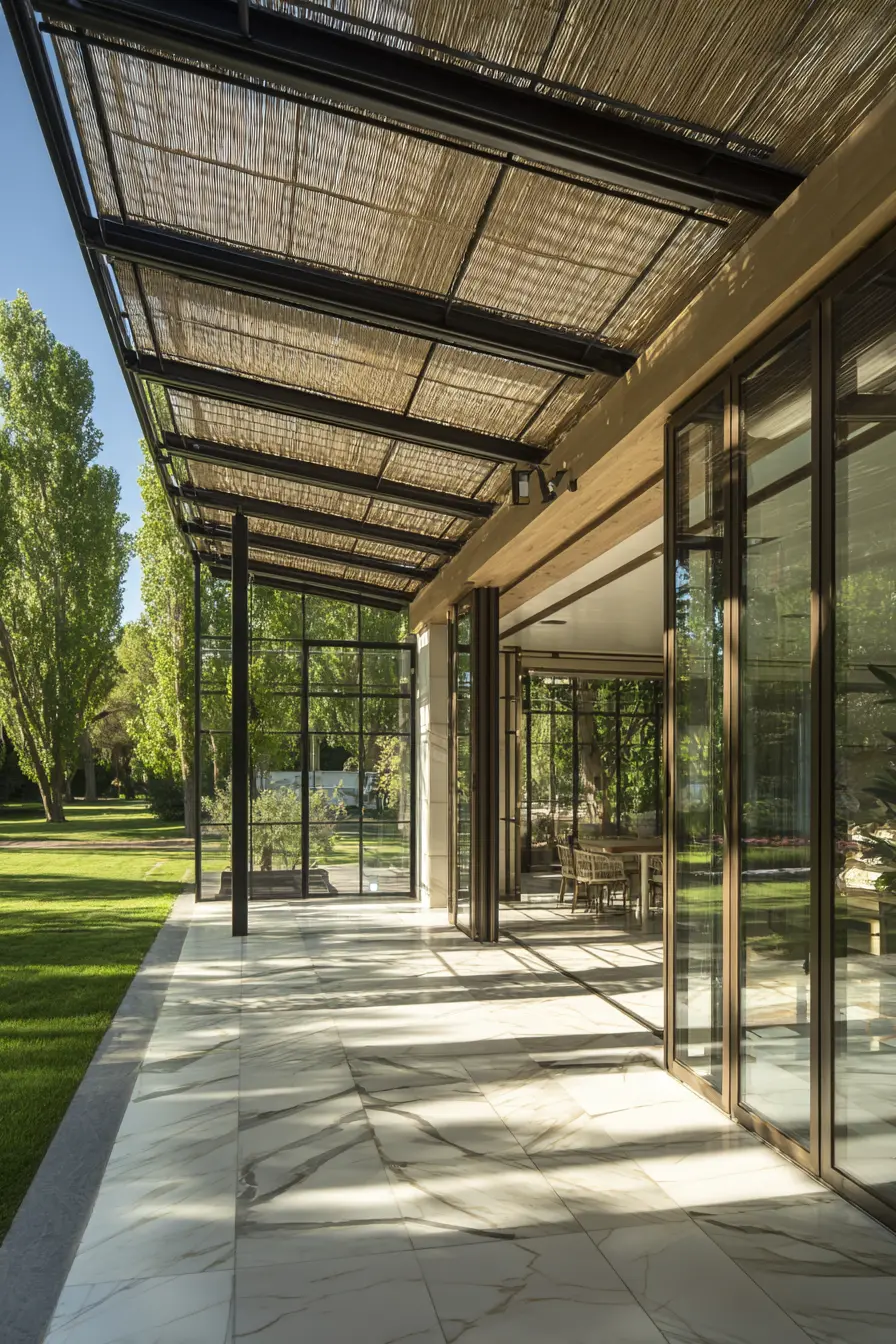 Modern Patio with Sleek Beam Wraps