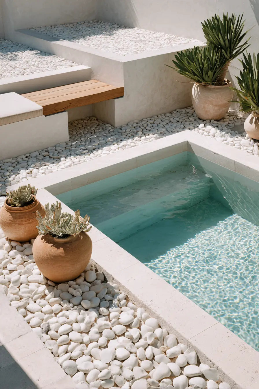 A Minimal Pool Oasis with Natural Accents