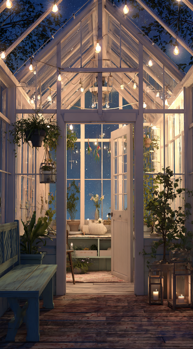 A Greenhouse That Feels Magical at Night