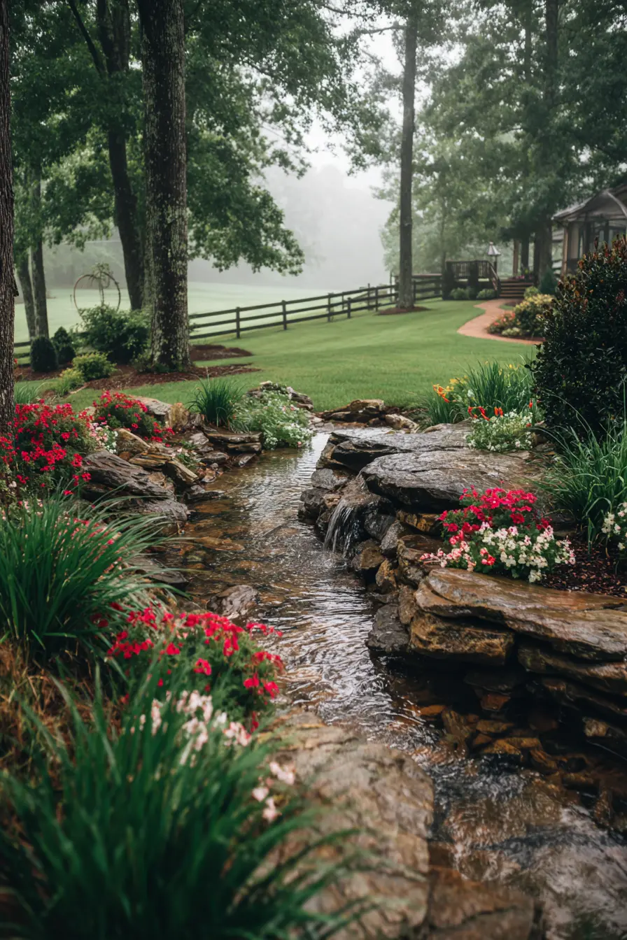 French Drain with Waterfall Effect