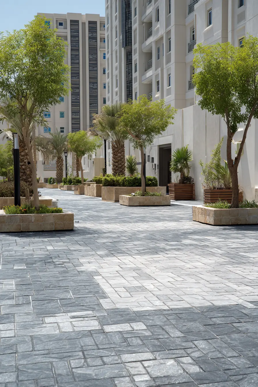 Modern Block Paved Driveway with Urban Touch