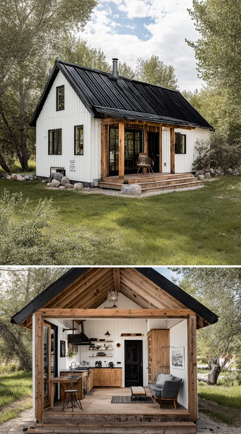 Charming Small Barn House with Rustic Porch
