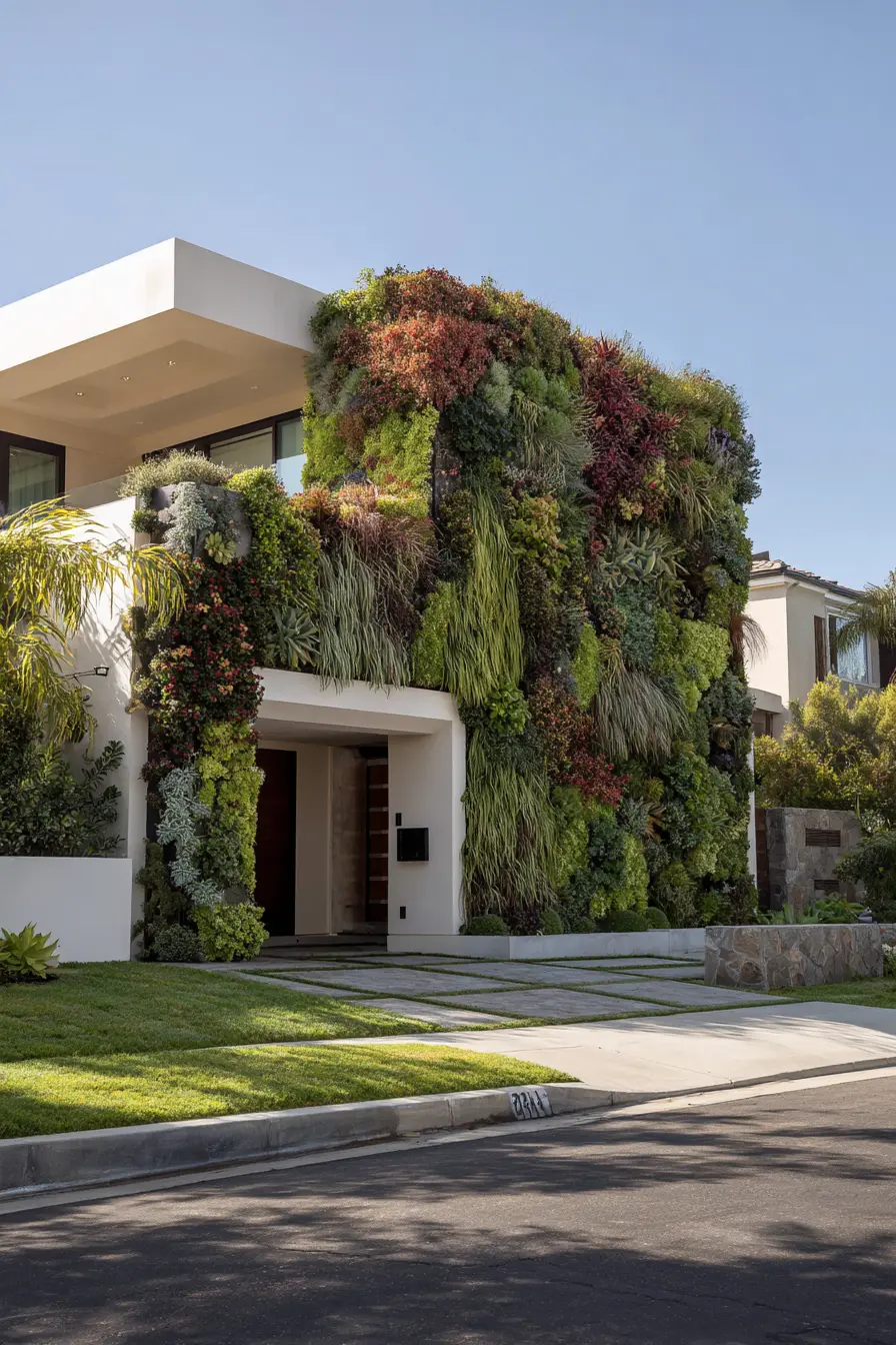 Modern Green Wall Driveway Entrance