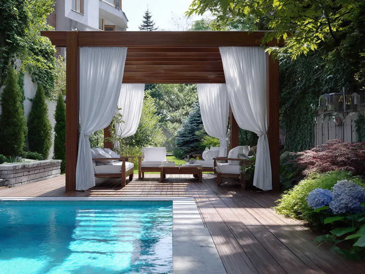 Drape the Pergola With Fabric
