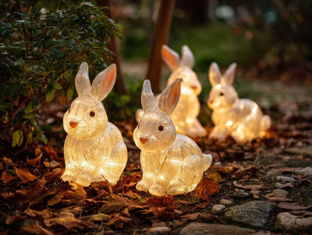 Light-Up Bunny Figures for Easter Garden Magic

