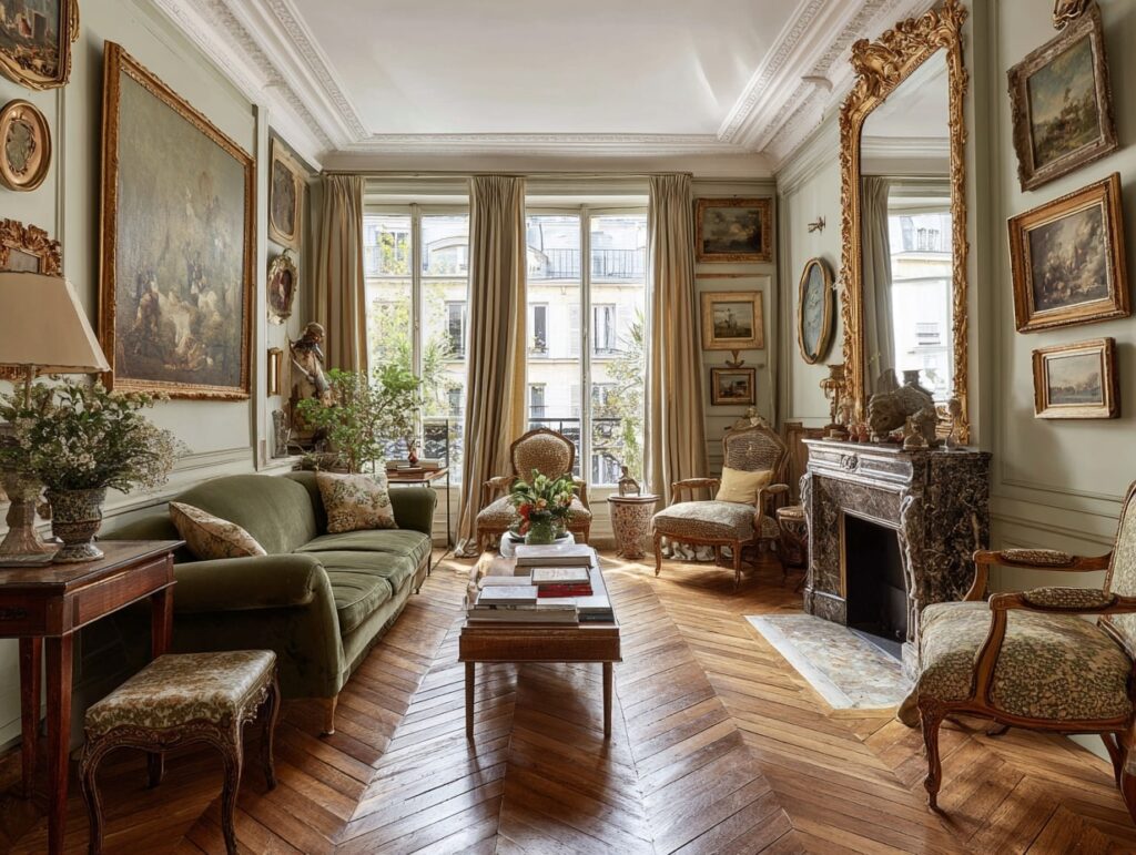 Parisian Salon with Gilded Elegance