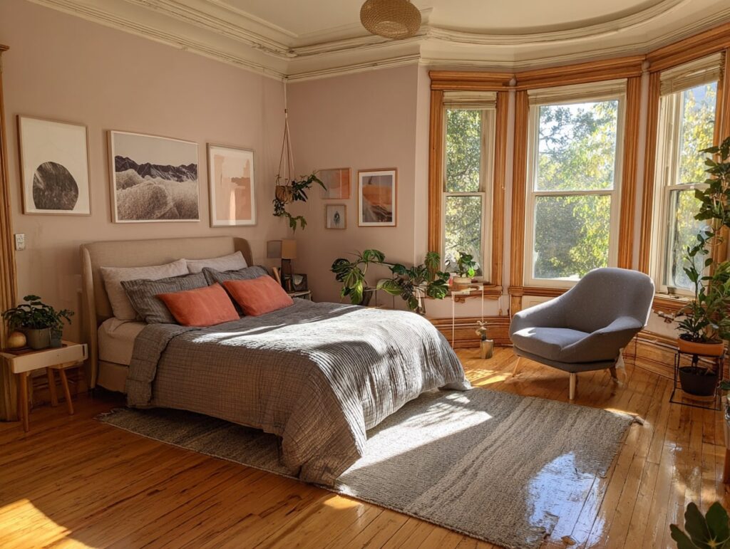 Warm Blush Victorian Bedroom

