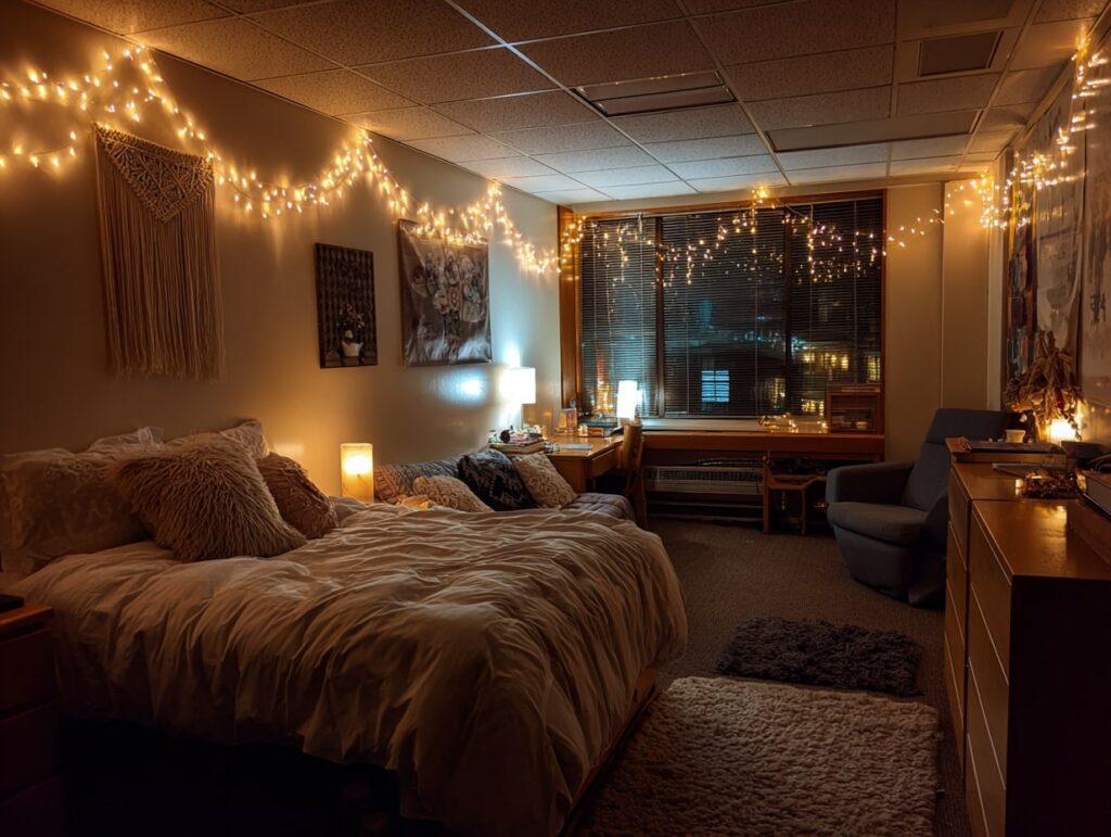 Cozy Warmth with Twinkling Lights

