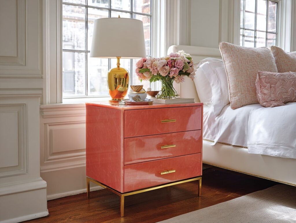 Coral Glam Nightstand

