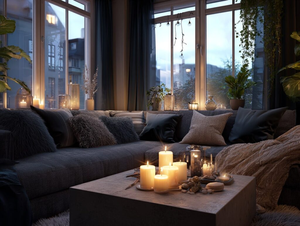 Candlelit Comfort for Evening Relaxation

