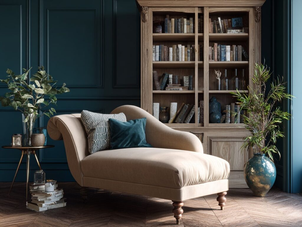Chic Chaise Lounge Reading Nook

