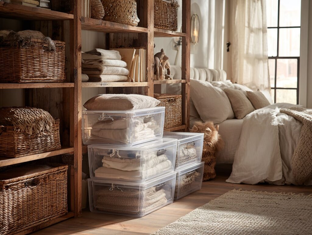 Stylish Storage with Warm Textures

