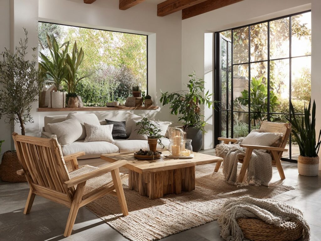 Minimalist Boho Living Room with Natural Light

