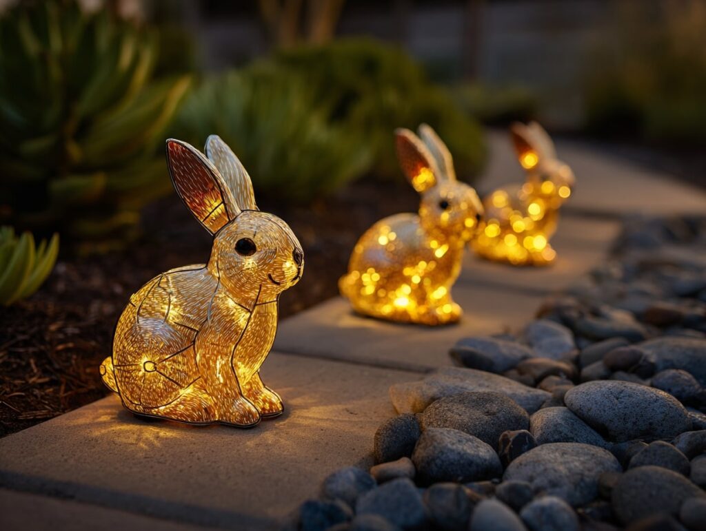 Golden Bunny Path Lights for Easter Nights

