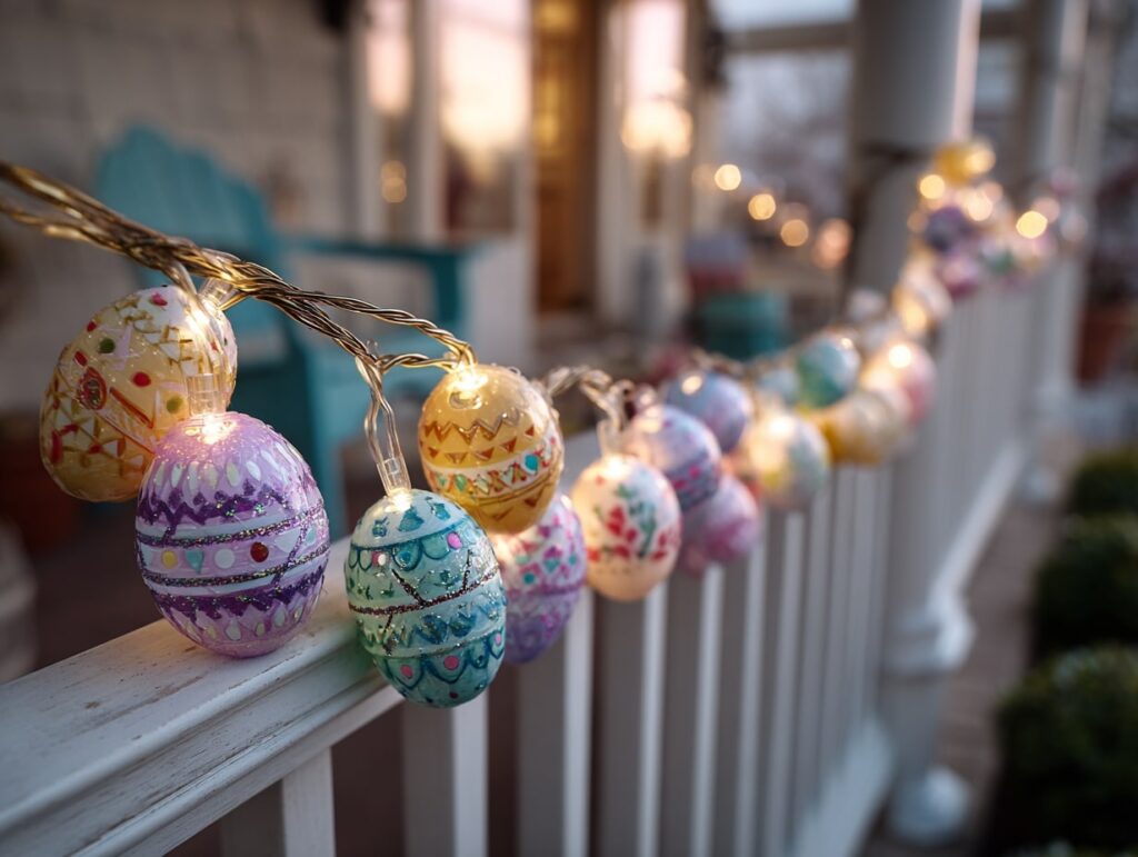 Easter Egg String Lights for a Festive Porch