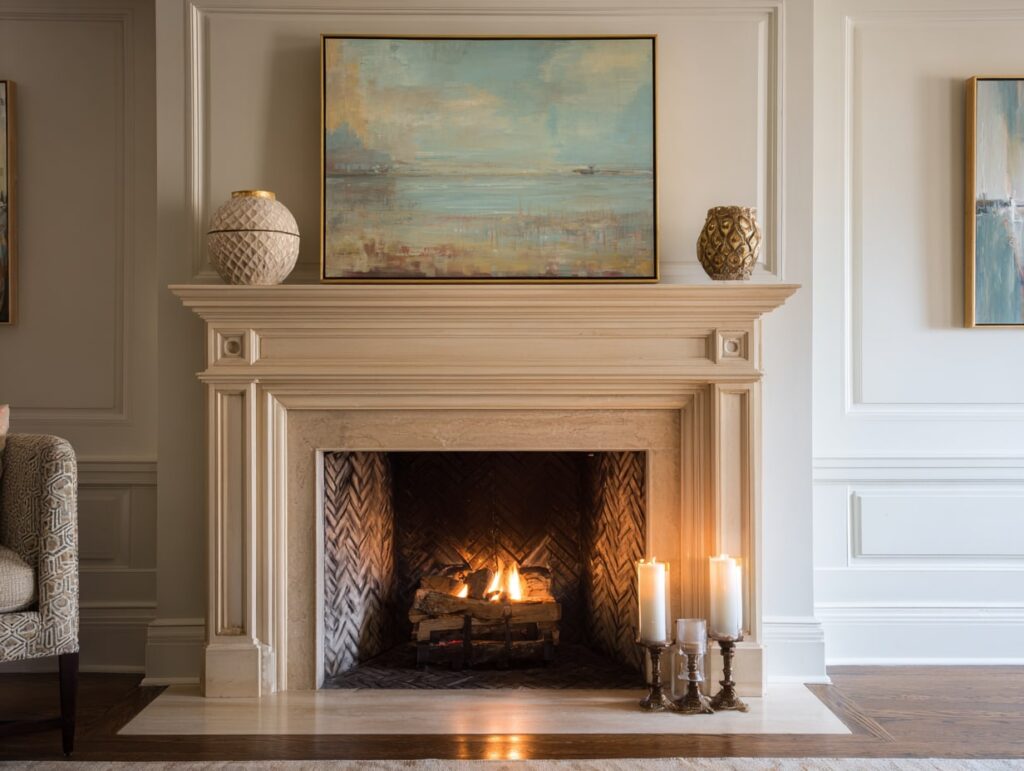 Elegant Warmth with a Classic Fireplace