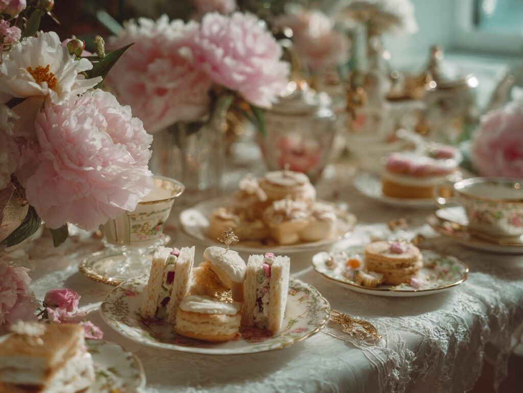 Vintage Tea Table with Floral Charm

