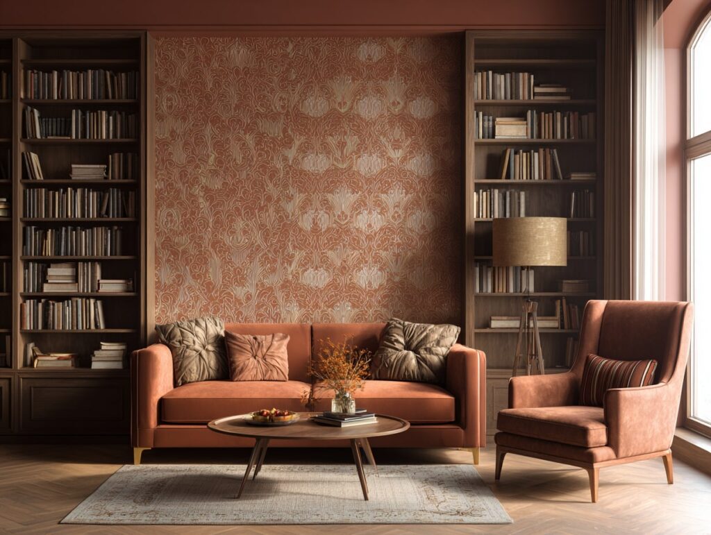 Warm Beige Living with Rich Accents
