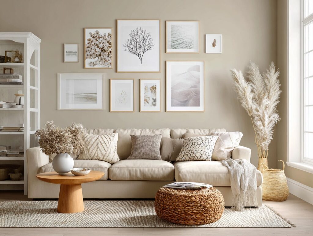 Cozy Beige Living with Natural Accents

