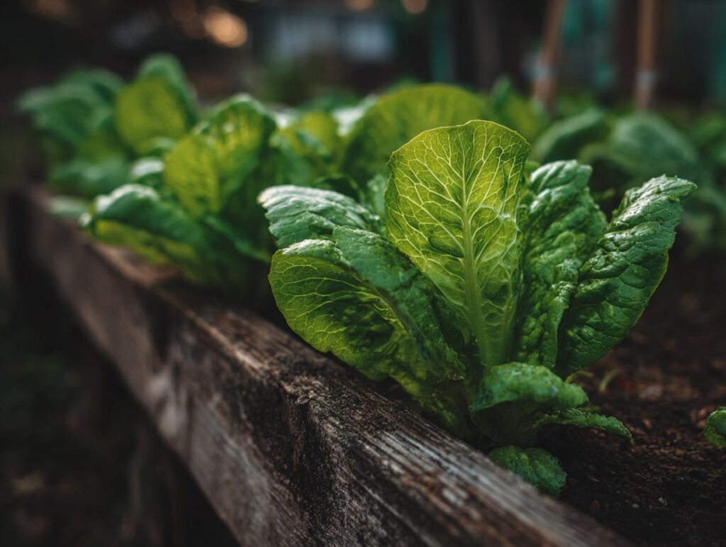 Fresh Lettuce in a Summer Garden Bed

