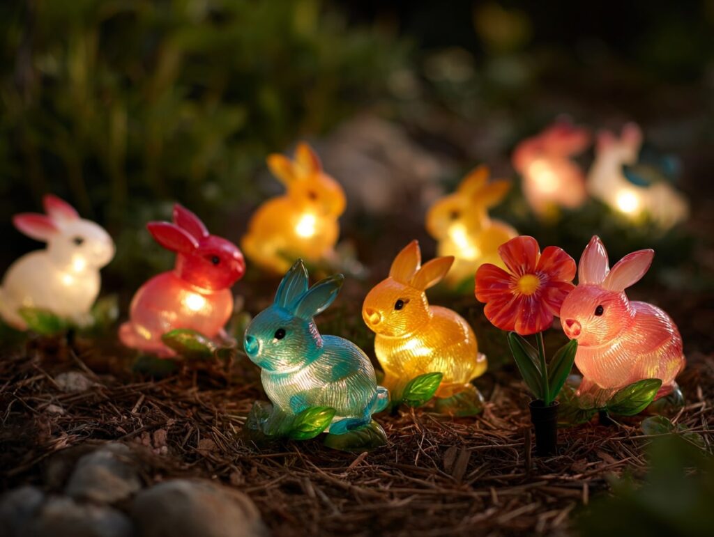 Colorful Bunny Path Lights for Easter Fun

