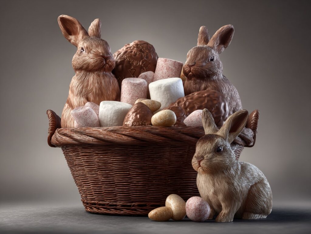 Chocolate Bunny & Treat Basket