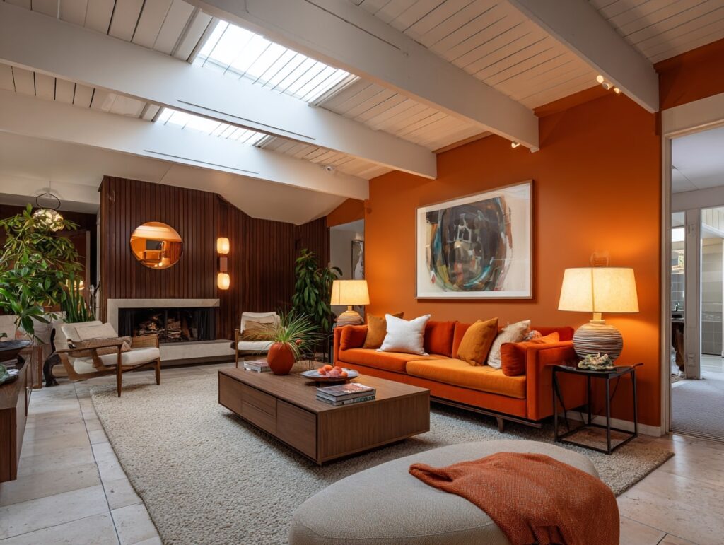 Mid-Century Warmth with Bold Color

