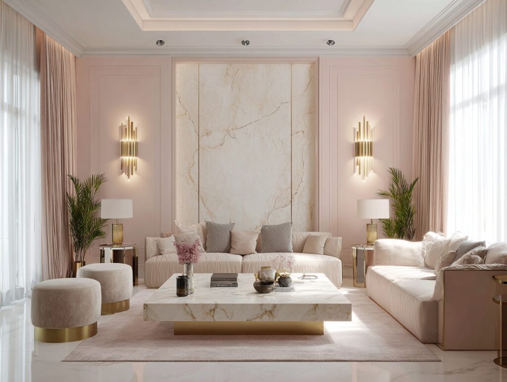 Soft Beige Elegance with a Touch of Gold

