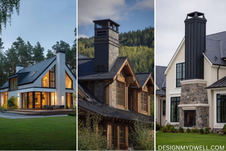 18+ Stylish Black Painted Chimney Exterior Ideas