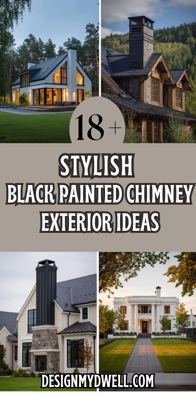 18+ Stylish Black Painted Chimney Exterior Ideas